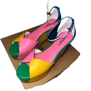 Charlotte Stone Bailey Carousel Platform Sandals Size 11